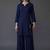 Blue embroidered rayon kurta set