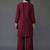 Maroon embroidered rayon kurta set