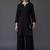 Black embroidered rayon kurta set