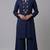 Blue embroidered rayon kurta set