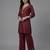 Maroon embroidered rayon kurta set