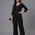 Black embroidered rayon kurta set