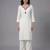 White embroidered rayon kurta set