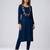 Blue embroidered rayon kurta set