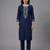 Blue embroidered rayon kurta set