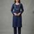 Blue embroidered rayon kurta set