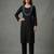 Black embroidered rayon kurta set