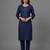 Blue embroidered rayon kurta set