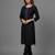 Black embroidered rayon kurta set