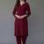 Maroon embroidered rayon kurta set