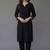 Black embroidered rayon kurta set