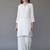 White embroidered rayon kurta set