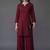 Maroon embroidered rayon kurta set