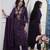 Designer purple rayon slub embroidered kurta set with nazmin dupatta