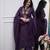 Designer purple rayon slub embroidered kurta set with nazmin dupatta