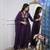 Designer purple rayon slub embroidered kurta set with nazmin dupatta