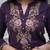 Designer purple rayon slub embroidered kurta set with nazmin dupatta