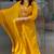 Designer mustard yellow rayon slub embroidered kurta set with nazmin dupatta