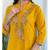 Designer mustard yellow rayon slub embroidered kurta set with nazmin dupatta