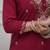Designer maroon rayon slub embroidered kurta set with nazmin dupatta