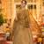 Designer olive gold simmar chanderi silk embroidered kurta set with organza dupatta