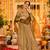 Designer olive gold simmar chanderi silk embroidered kurta set with organza dupatta