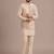 Cream roman silk designer multi embroidery work kurta set for men