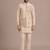 Cream roman silk designer multi embroidery work kurta set for men