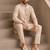 Cream roman silk designer multi embroidery work kurta set for men