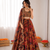 multi color organza silk digital print thread work lehenga choli set