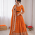 orange satin silk thread sequin lehenga choli set