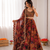 multi color organza silk digital print thread work lehenga choli set