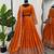 orange satin silk thread sequin lehenga choli set