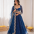 royal blue net thread sequin lehenga choli set