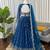royal blue net thread sequin lehenga choli set
