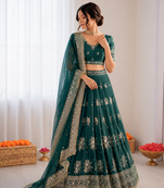 rama jatan silk thread sequin lehenga choli set