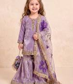 New kids trendy heavy embroidery sequence work kurta set