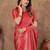 red silk blend floral woven zari design saree with blouse 