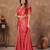 red silk blend floral woven zari design saree with blouse 