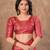 red silk blend floral woven zari design saree with blouse 