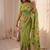 Designer viscose crunchy silk blend saree with floral embroidery, fancy lace border & swarovski diamond work