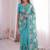 Designer viscose crunchy silk saree with floral embroidery, fancy lace border & swarovski diamond work