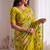 Designer viscose crunchy silk saree with floral embroidery, fancy lace border & swarovski diamond work