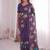 Designer viscose crunchy silk saree with floral embroidery, fancy lace border & swarovski diamond work