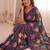 Designer viscose crunchy silk saree with floral embroidery, fancy lace border & swarovski diamond work