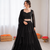 black georgette thread sequin lehenga choli set