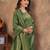 green silk blend floral woven zari design saree with blouse piece