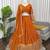 orange jatan silk thread sequin lehenga choli set