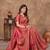 maroon silk blend floral woven zari design saree with blouse piece 