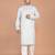 Men's woven design mandarin collar cotton straight kurta
